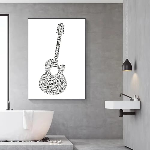 Note de musique décoration triptyque noir et blanc pour musiciens - 4