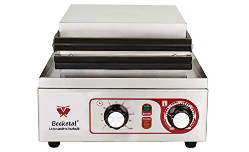 Beeketal 'BWA-1P' Gastro Profi Waffeleisen mit antihaftbeschichteten Backplatten, Waffelautomat für belgische Herzen Waffeln mit Edelstahl Gehäuse, 50-250 °C stufenlos – Bild 3