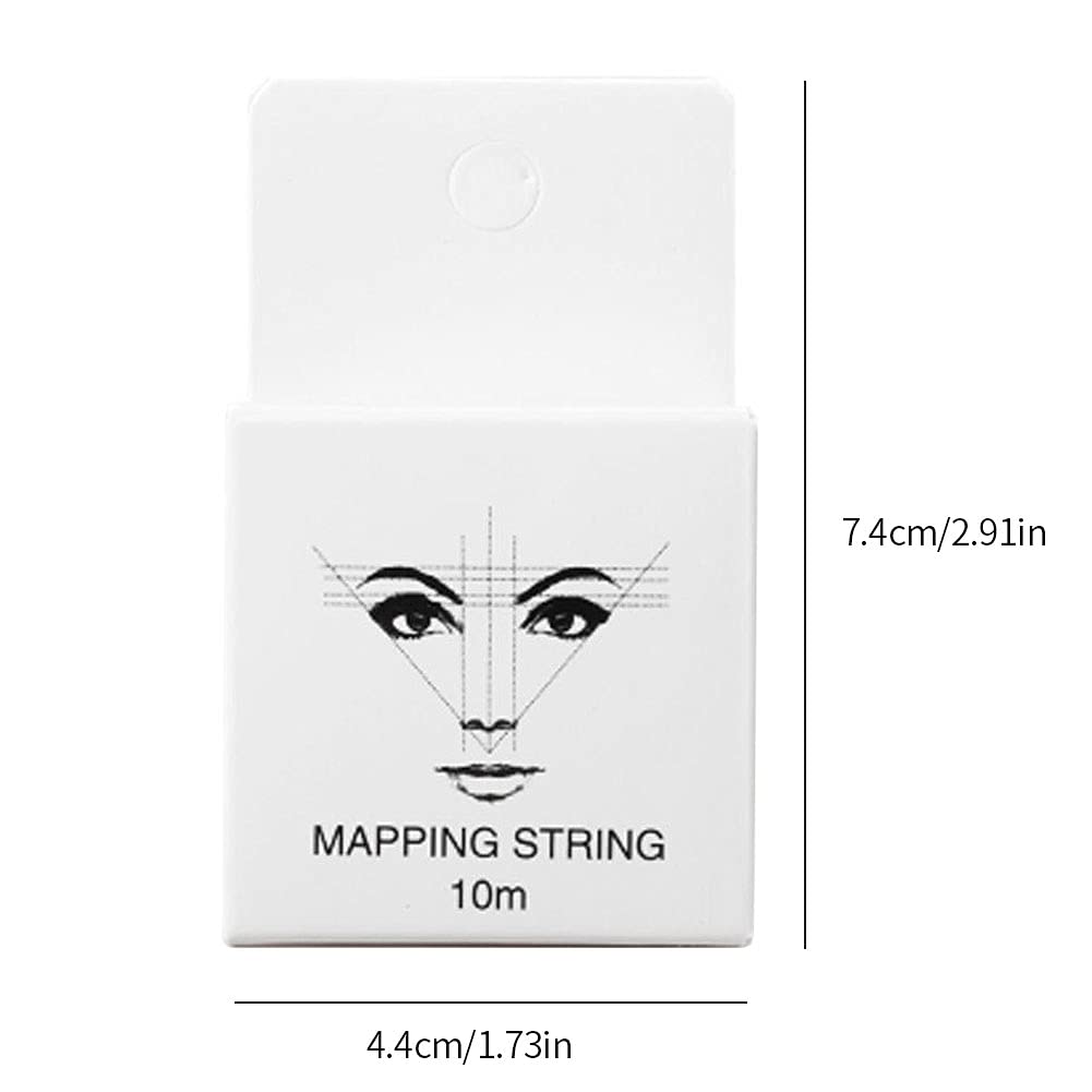 Eyebrow Mapping String,Pre-Inked Mapping Strings Tattoo Eye Brows Point Thread Box Marking Line Tool Eyebrow Mapping Tool for Eyebrow Permanent Makeup 10m (White) image 2