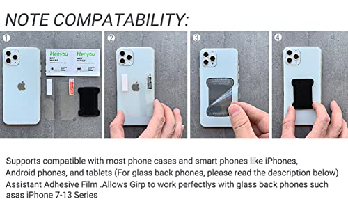 Wuoji Phone Grip Finger Strap Holder - Cell Phone Strap Holder For Hand - Ultra Thin Anti-Slip Universal Cell Phone Gripper For Back Of Phone Mobile Accessories -2Pack(Black) #TOP4