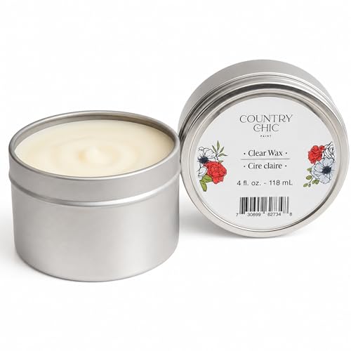 Furniture Wax - 100% Natural Sealant for Chalk Furniture Paint or Raw Wood, Light Protection, Easy To Apply, No Odor, Eco-Friendly - 7 Color Choices - Clear (4 oz)