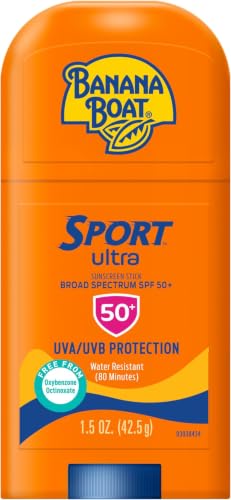 Image of Banana Boat Sport Ultra Sunscreen Stick SPF 50, 1.5oz | Travel Size Sunscreen, Mini SPF Stick Sunblock, Oxybenzone Free, 1.5 Ounce (Pack of 12)