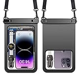 「2枚セット・大容量」スマホ 防水 ケース 大きめ お風呂 IPX8 LILIYYA iPhone 防水ポーチ 完全防水 海 プール お風呂 水中撮影 顔認証 タッチ操作 大きい 携帯防水ケース 首かけ 斜め掛け 海水浴 水泳 祭り 花火大会 大晦日 iPhone 15 14 plus pro promax 13 mini 12 11 プロ マックスse Xperia に対応 8.5インチ 黑