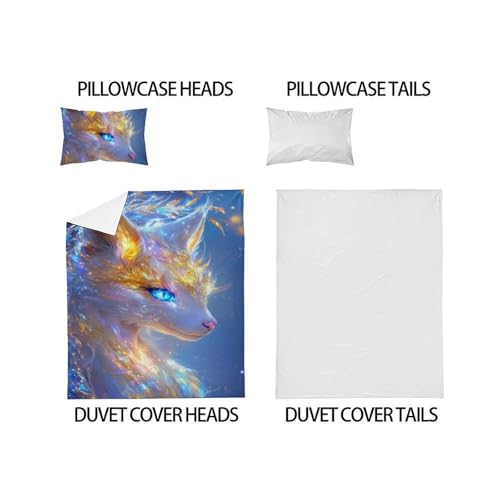 Housse de couette renard 135x200 microfibre pour lit simple - 5