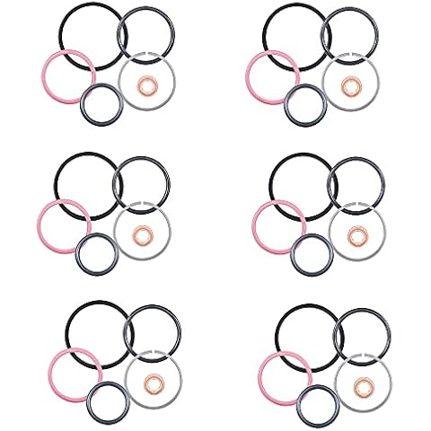 CASTNOO Diesel Fuel Injector O-Ring Seal Kit Compatible for CAT Caterpillar 3126B Diesel 0R9350 (6) Cover