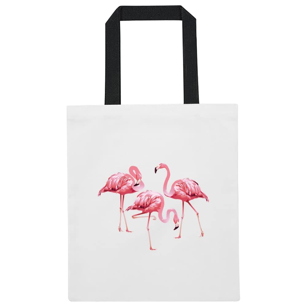 Flamingo Printed Canvas reusable grocery bags, Foldable Casual Travel HandBag, Shoulder Beach Tote Bags, Shopper bag eco friendly super strong washable Storage bags Shopping bag Canvas bag for Women