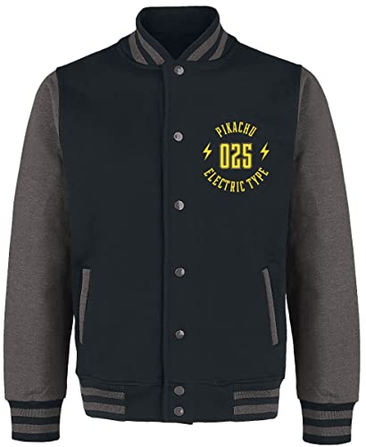 Pokémon Pikachu Homme Veste noir/anthracite XL 50% Coton, 50% Polyester