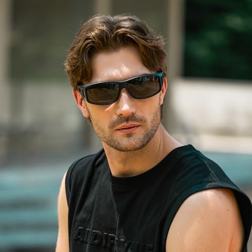 Image of URUMQI Polarized Sunglasses Fit Over Glasses for Men Women UV400 Protection | Wraparound Sun Glasses for Driving, Fishing & Beach, Trendy Shades