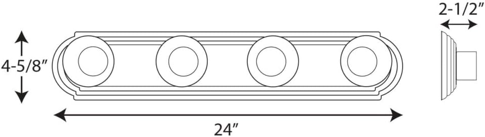 Progress Lighting 4-Light Traditional Bath Vanity Light, Broadway Collection, Indoor, P3025-09, Brushed Nickel