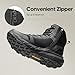 NORTIV 8 Men's Military Tactical Boot Lightweight Comfortable Boots for Work All Day Side Zipper Motorcycle Combat Hiking Boots Metrostrike(8-9 Inches),Size 11,Black-Oxford