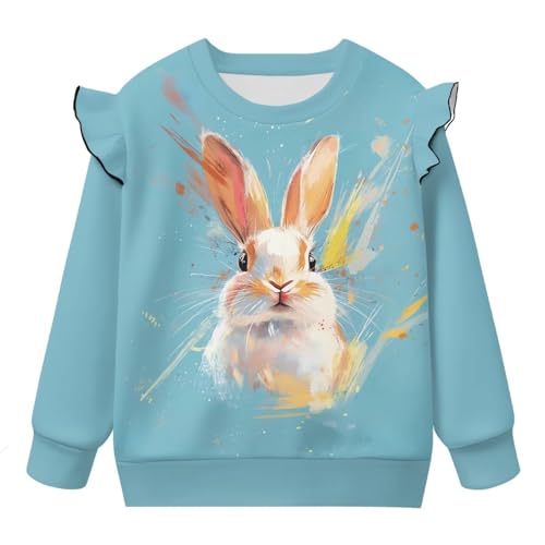 Girls' Long Sleeve Crew Neck Pullover Sweatshirt 1-8T Soft Comfy Winter Sweater Hoodie Preppy Clothing