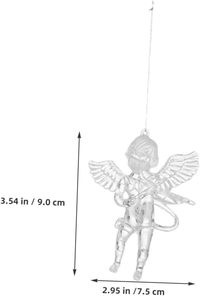 4pcs Clear Christmas Angel Ornaments Decorative Hanging Pendants for Tree Tabletop Fireplace Cute Eye-catching Holiday Decorations Xmas