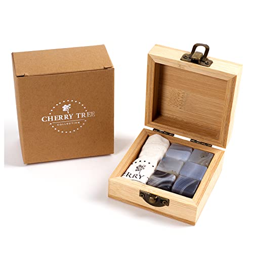 Cherry Tree Collection | Whisky Stones | Crystal Water Infusion Stones | Natural Gemstones | Set of 6 | Botswana Agate