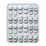 MIDOKSTUA Silikon-Set mit 6 Stilen, Hausschuhform, Set mit 24 Mulden, ideal für Töpferei und...