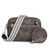 Kseymeir Small Shoulder Crossbody Bag for Women Vegan Leather Handbag Purse Triple Zip Wallet Purse Trendy Bag