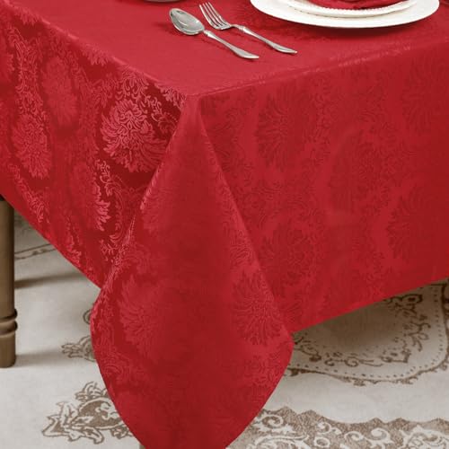 Romanstile Tischdecke Weihnachten Rot 140x240 cm Jacquard Festliche...
