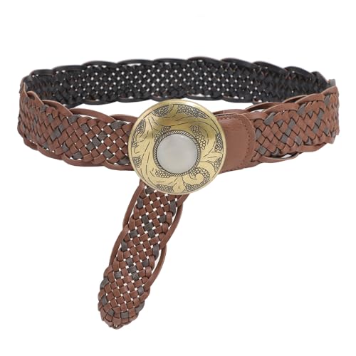 Western Boho Cowgirl Belt - Woven Leather with Metal Buckle