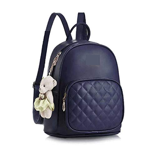 Image of MS. ZONEDUA Medium Size Fashionable Stylish Backpack with keychain for Girls for office, tuition purposes (Navy Blue)