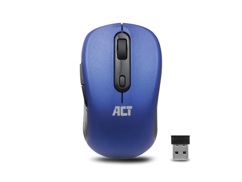 ACT Ratón inalámbrico Azul - 1600 dpi - Mini dongle USB de 2.4 GHz - zurdo y diestro - Ligero - AC5140