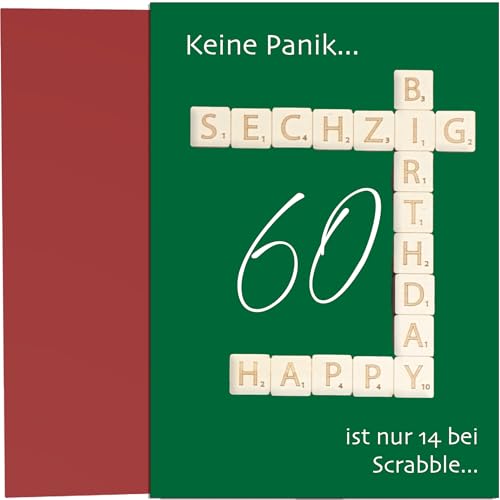 the lazy panda card company Geburtstagskarte 60 für Mann – Lustige Karte mit witzigem Spruch zum runden Geburtstag