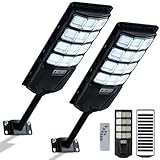 pephyronx Solar Street Lights Outdoor, 3 Mode [Motion Sensor/Remote/Photocell] 6-Year Lifespan, Waterproof Solar Powered Security Lights for Driveway, Garden, Pathway (Commercial/Residential)-2PCS