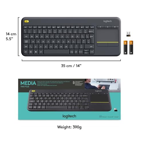 Logitech K400 Wireless Touch Keyboard - Black - Image 4