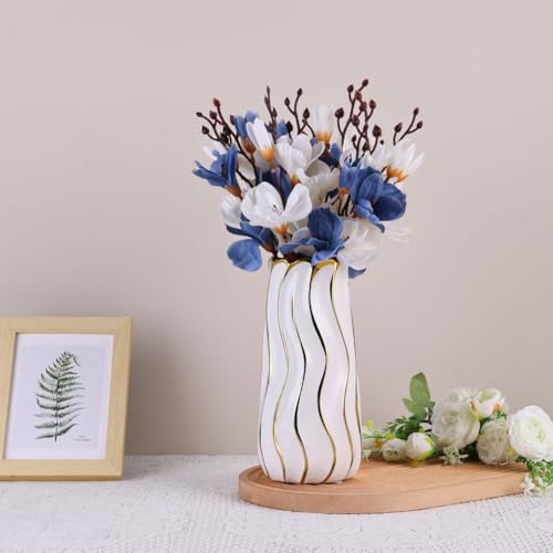 Jarrón de cerámica blanca de 19 cm estilo boho para pampas 6