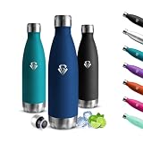 Motswedi Gourde 500ml, Anti Fuite, Gourde Enfant, sans BPA, Bouteille Isotherme, 24h Froid & 12h Chaud, Thermos Isotherme, Thermos pour Randonnée, Sport, Fitness, Gym   Bleu foncé
