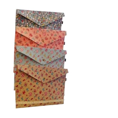 Carpetas A4 para organizar papeles de oficina sin arrugas con fundas de tela floreadas creativas