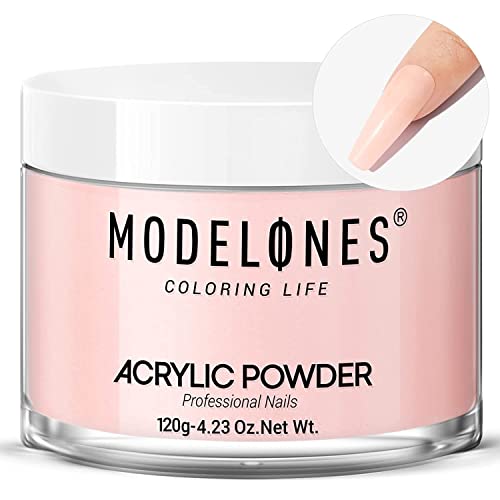 Modelones Acrylic Powder 4.23oz Nude Large Capacity Acrylic Nail Powder for Acrylic Nail Extension French Nails,3D Nail Art Polymer Powder, Beginner-friendly