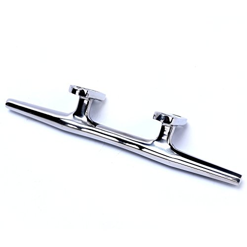Amarine Made Stainless Steel Open Base Cleat-6 Inch Boat Cleats,Rope Cleat,Boat Dock Cleats - Ideal For Marine, Deck,Nautical Decor,Cabinet Pull/Towel Hook/Coat Hanger (2) #TOP5