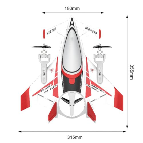 Image of FLYCOLOR QIDI 570 RC Airplane 2.4Gh 6CH RC Glider Fixed Wing Aircraft 3 Flight Models Brushless RC Helicopters Vertical Takeoff RC Glider (Red)