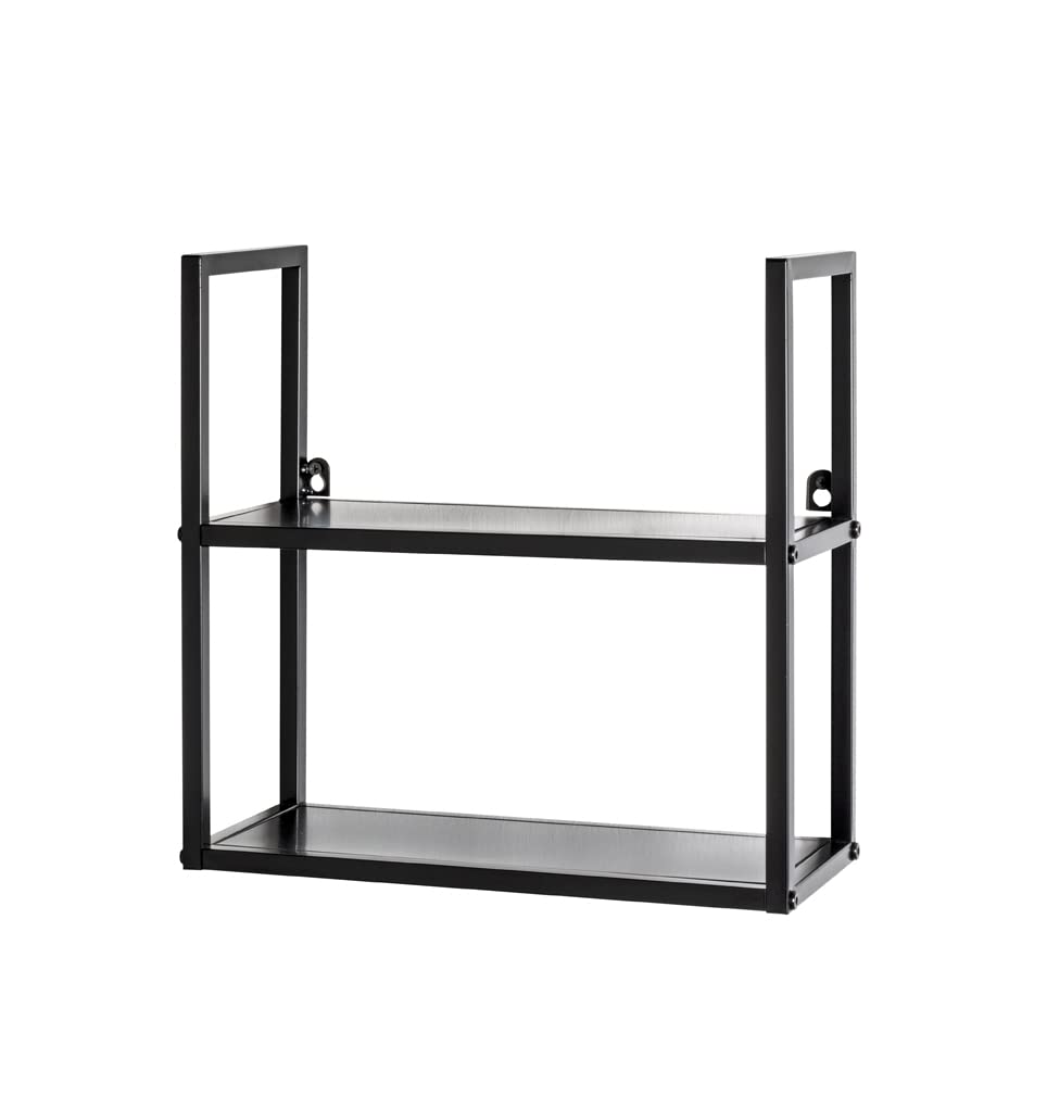 HAKU Möbel Estante de Pared Negro, Metal, Metal - Dim.: AN 36 cm x AL 36 cm x P 15 cm, Estilo: Moderno
