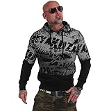  Yakuza Original Herren Allover Hoodie Kapuzenpullover, Schwarz, Gr. 4XL