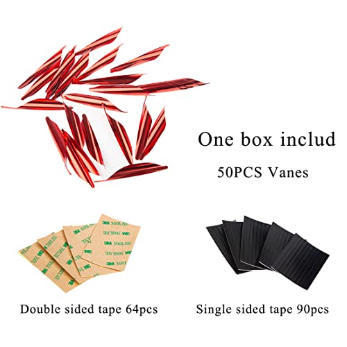 Linkboy Archery Spin Vanes 1.8Inch Arrow Vanes Fletches - 50Pcs (Silver) #TOP4