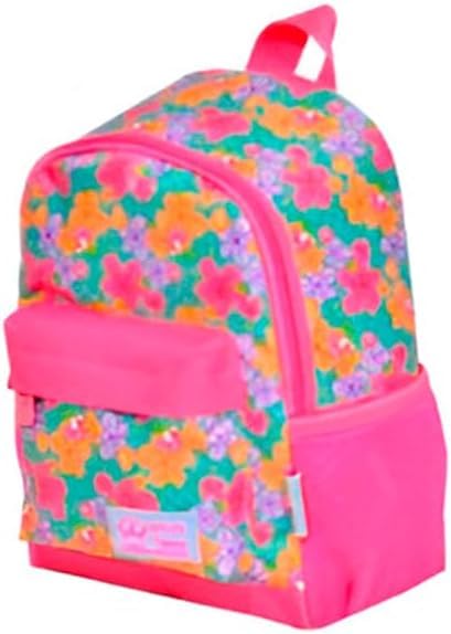 Mochila Escolar Infantil Estampada com Alças Acolchoadas e Bolsos Laterais – Colorida, Confortável e Resistente | Perfeita para Crianças a Partir de 3 Anos em Passeios e Atividades Diárias (Florzinha)