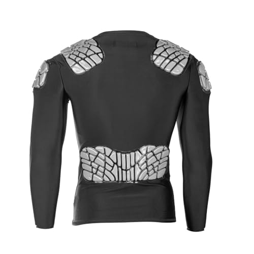 Zoombang Camisa masculina de manga comprida integrada para jogador de hóquei, Preto, XXG