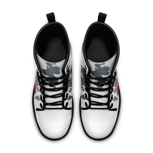 Skull Boots For Men Fashion Lace-Up Combat Boots For Women Punk Rock leather Ankle Booties Witchy Goth Shoes3