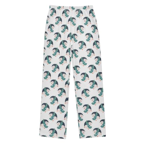 ZZXXB Hedgehog Xmas Tree Boys Long Pants Soft Trousers Elastic Waist Kids Lounge Bottoms with Pockets S-XL