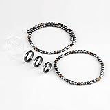 Genuine Hematite Ankle Bracelet and Rings Set for Men-Magnetic Therapy for Arthritis Pain Relief(2 Anklet and 3 Rings) (Yellow Tiger Eye)