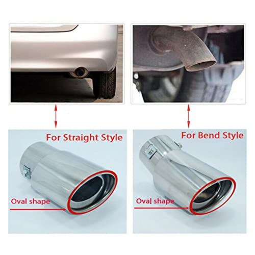 Car Exhaust Pipe 62mm Single Outlet Stainless Steel Bend Auto Muffler Tip Tail Throat Matte Car Acce