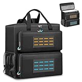 BVOMVEN Computer Desktop Tower Carrying Case with Padded Protection & Multiple Pockets, Gaming Computer Backpack Holds CPU Mainframe, Keyboard, Mouse, Cables and Accessories
