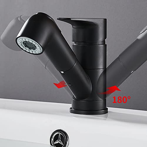 Mitigeur de lavabo monotrou chaud et froid avec douchette rétractable - 6