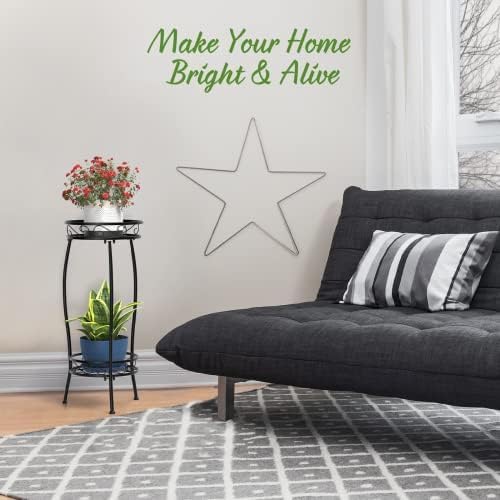 Miniatura 5 de H HOMEXIN Soporte para plantas para interiores y exteriores, soporte alto de metal de 2 niveles para macetas de 26.5" soporte para flores de