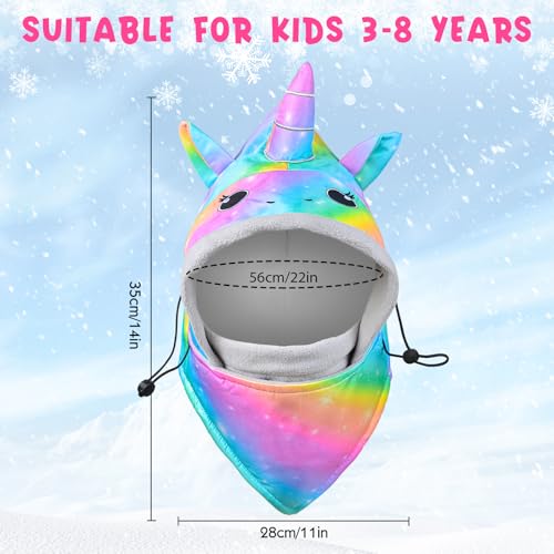 Kids Balaclava Winter Windproof Hat, Adjustable Ski Mask for Kids with Fleece Lining Cold Weather Snow Hat for Age 3-84