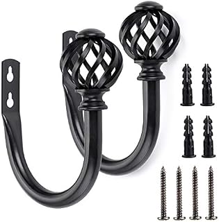 BSTKEY A Pair of Nest Modeling Metal Curtain Hooks - Lightweight Decorative Curtain Drapery Tiebacks Holdbacks Metal Hook Decorative Hook (Black)