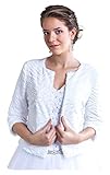 Brautbolero deine-Brautmode Brautjacke Jacke Bolero Hochzeit Braut Hochzeitsjacke Bolerojacke Fell Pelz CH-49, 38, Weiß