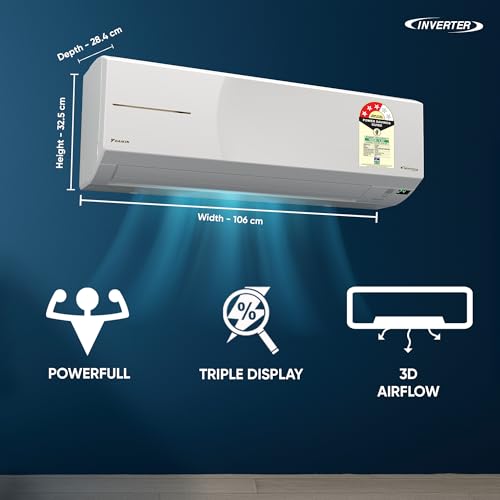 Image of Daikin 1.5 Ton 3 Star, New star rated, Hot & Cold Inverter Split AC (Copper, PM1.0 Filter, FTHT50XV16, White)