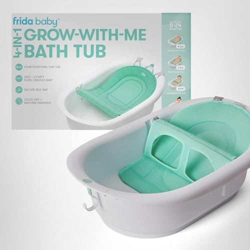 Frida Baby 4-in-1 Grow-with-Me Baby Bathtub, Baby Tub for Newborns to Toddler with Removable Bath Seat & Backrest for Bath Support in Tub — view 6