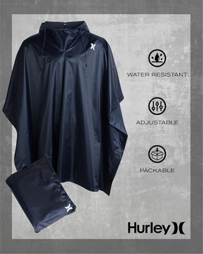 Hurley Ponchos Adult - Waterproof Rain Ponchos for Adults, Lightweight Packable Rain Poncho for Hiking, Camping & Emergency2